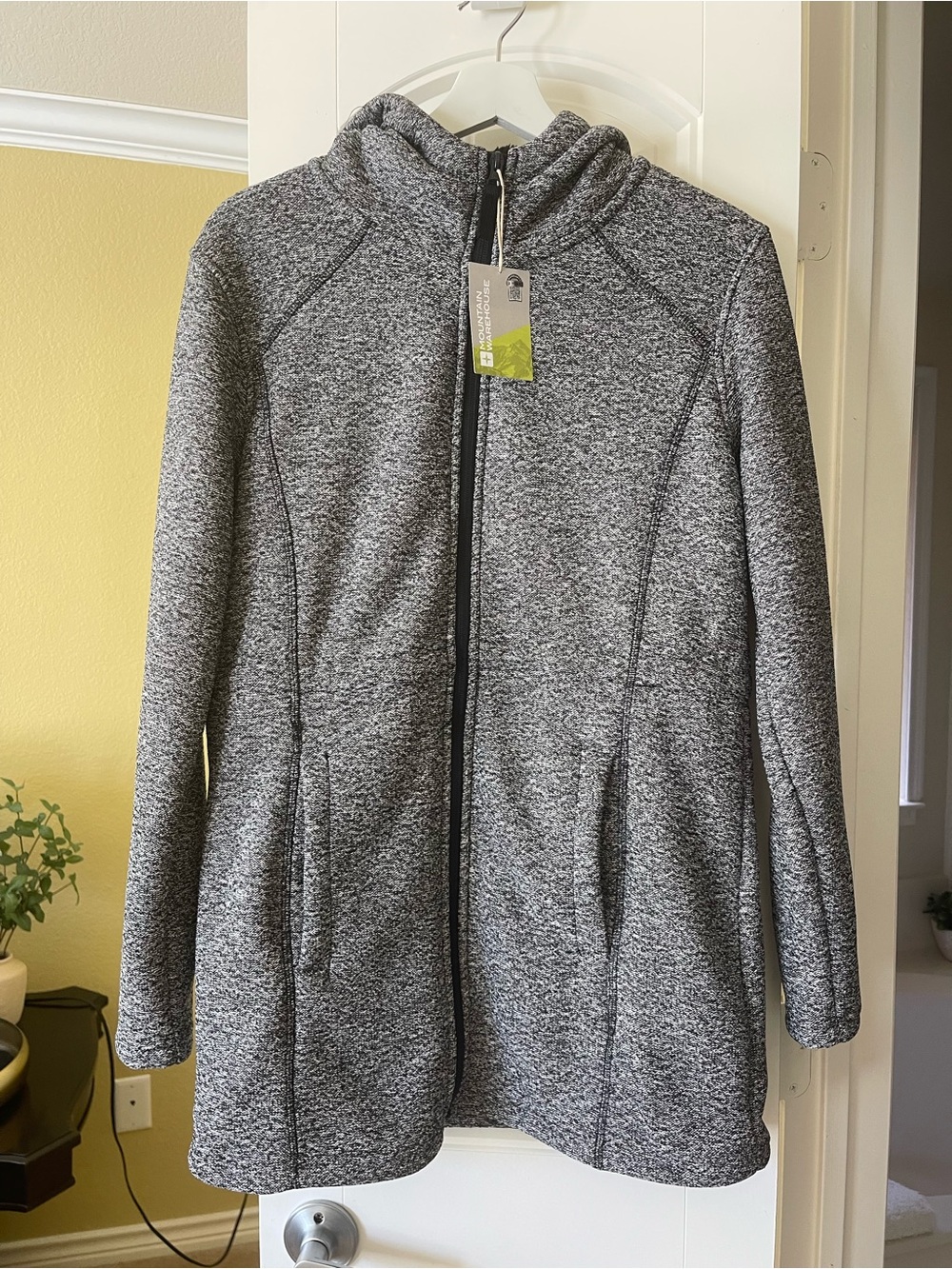 Women's Heathered Gray Longline Fleece Jacket
